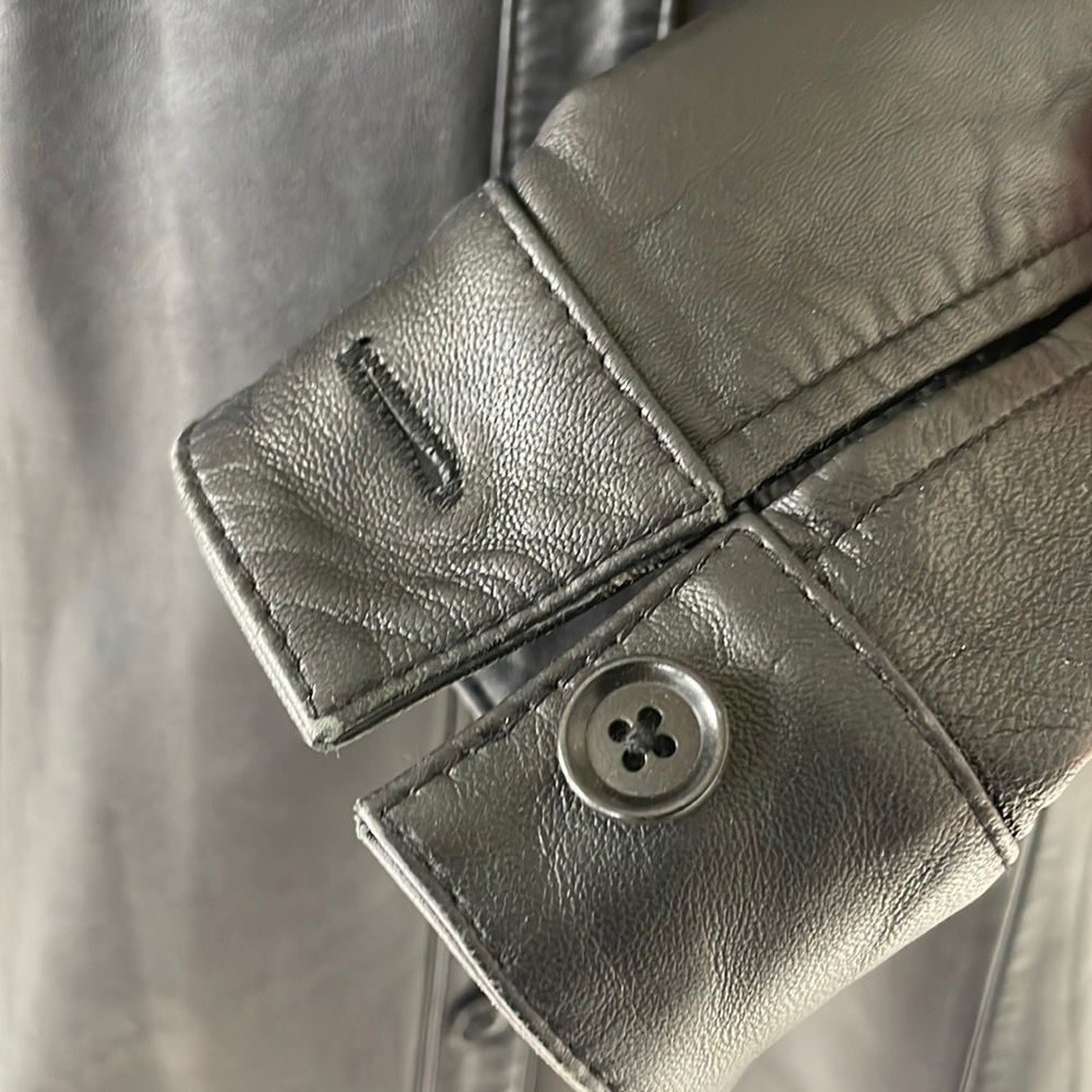 Caslon | 100% Genuine Lamb Leather Button Down Shirt - Picture 2 of 10